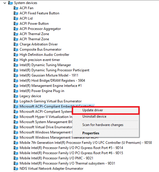 Ahora, haga clic derecho en cualquier controlador de conjunto de chips y haga clic en Actualizar controlador.  Proceso de servicio de host DISM alto uso de CPU