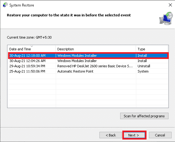 Seleccione la última actualización y haga clic en Siguiente.  Proceso de servicio de host DISM alto uso de CPU