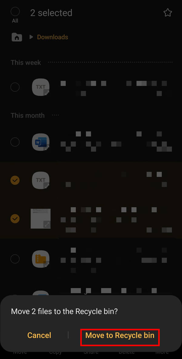 Debe tocar la opción Mover a la papelera de reciclaje.  |  ¿Cómo eliminar descargas en Android?