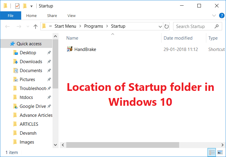 ¿Dónde está la carpeta de inicio en Windows 10?