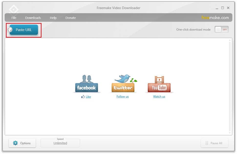 Haga clic en pegar URL