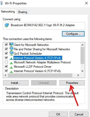 Haga clic en las propiedades
