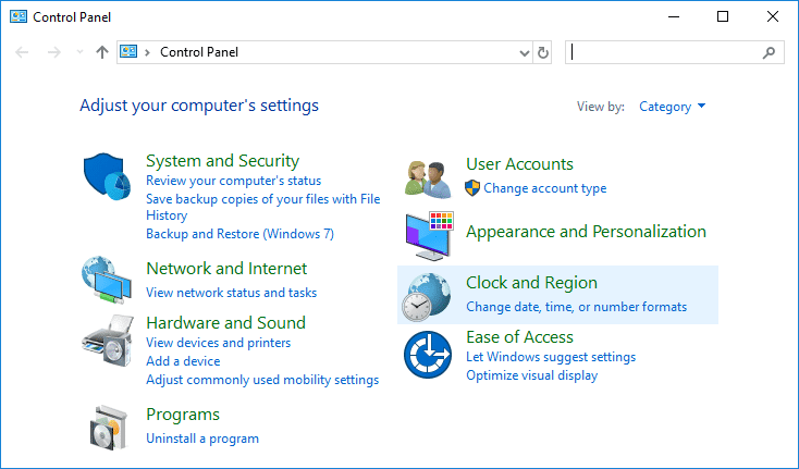 En el Panel de control, haga clic en Reloj, idioma y región |  ¿Cómo cambiar el formato de fecha y hora en Windows 10?
