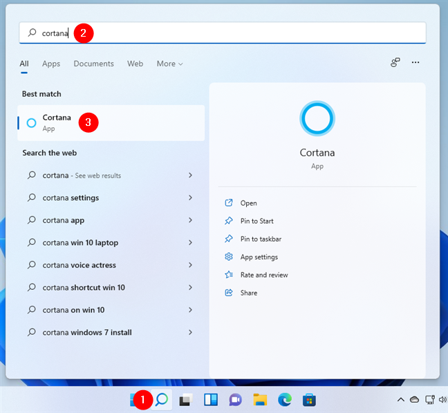 Jak otworzyć Cortanę w systemie Windows 11 za pomocą wyszukiwania