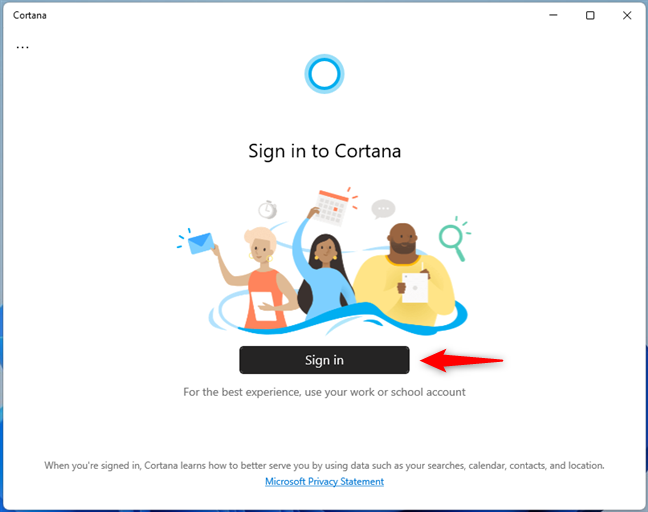Cortana chce, żebyś się zalogował