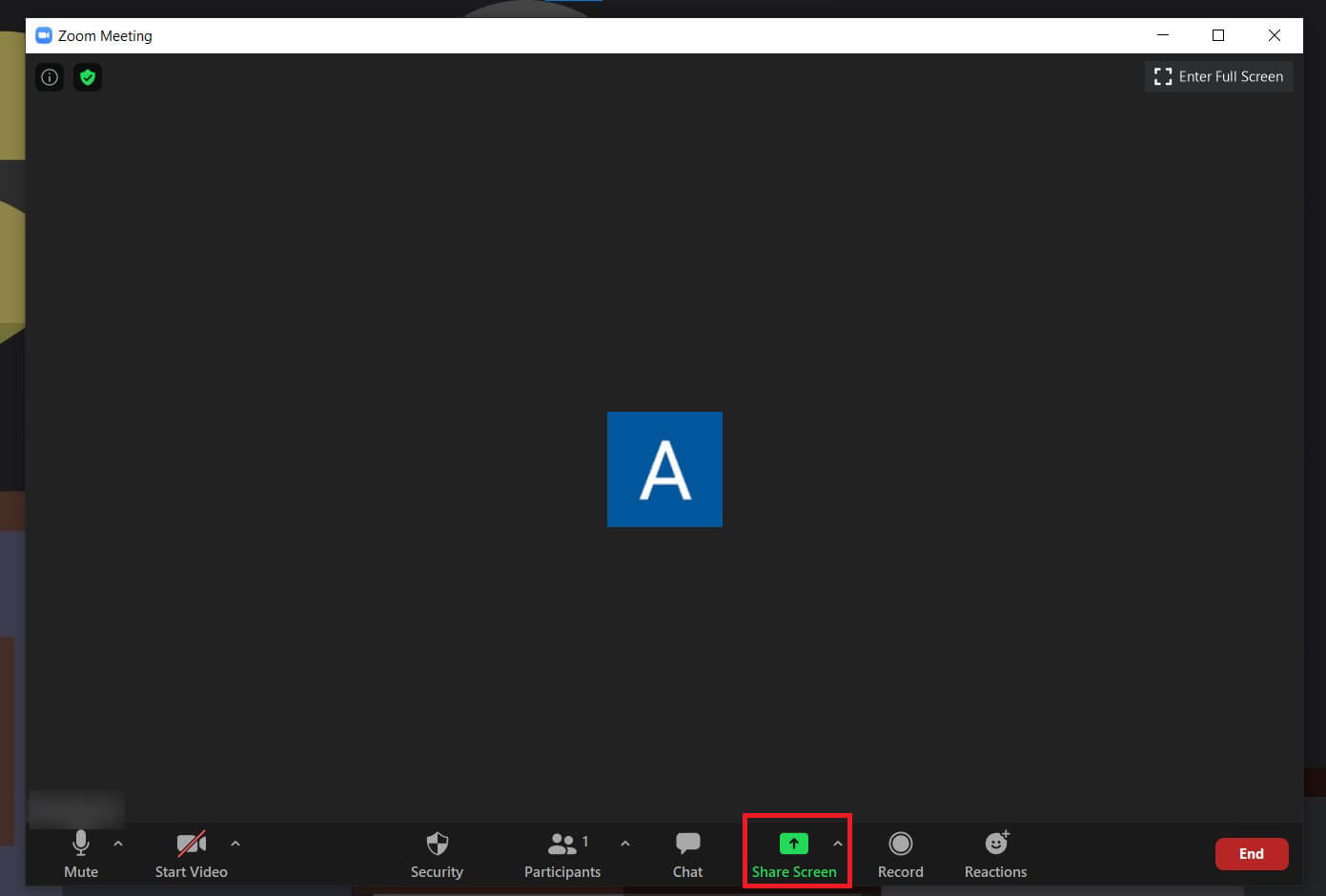 En la página de zoom, haga clic en el botón Compartir pantalla |  Cómo jugar Explosión en Zoom