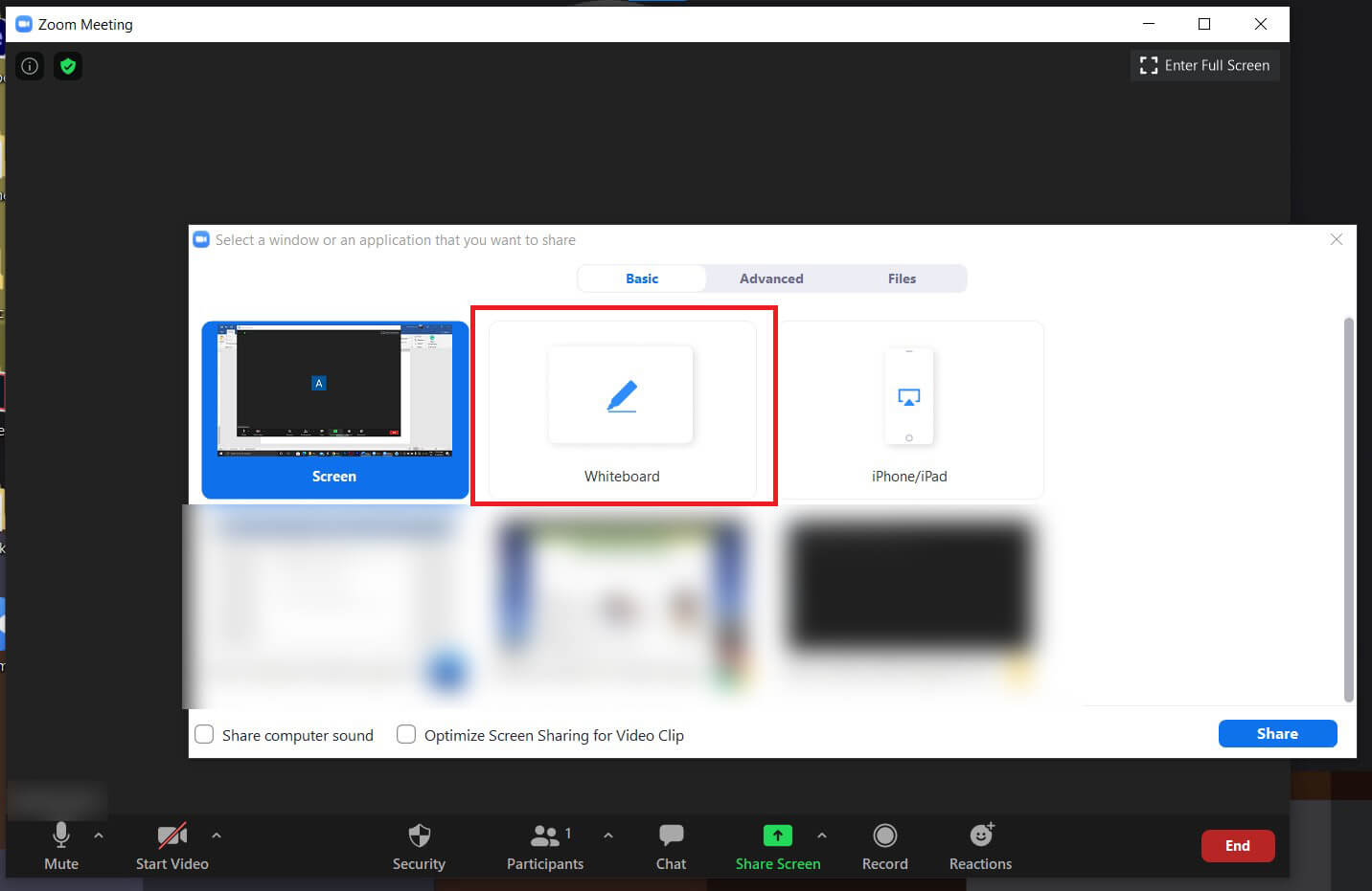 En las opciones que aparecen, haz clic en Tablero