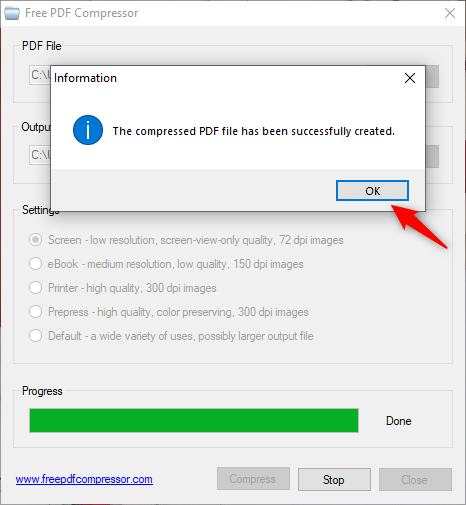 El PDF se hizo más pequeño.