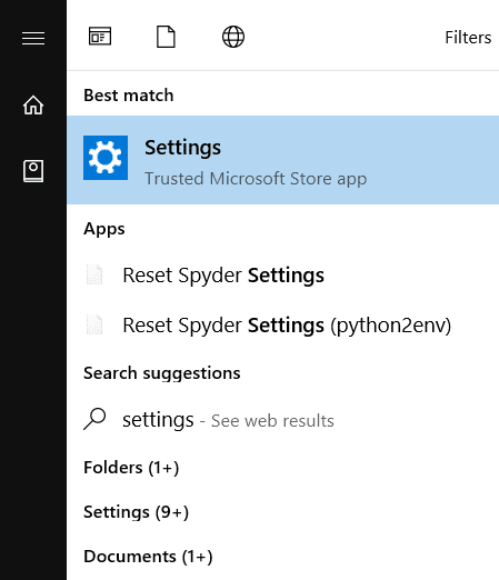 Escriba Configuración y presione Entrar para abrirlo |  Cierre y elimine su cuenta de Microsoft