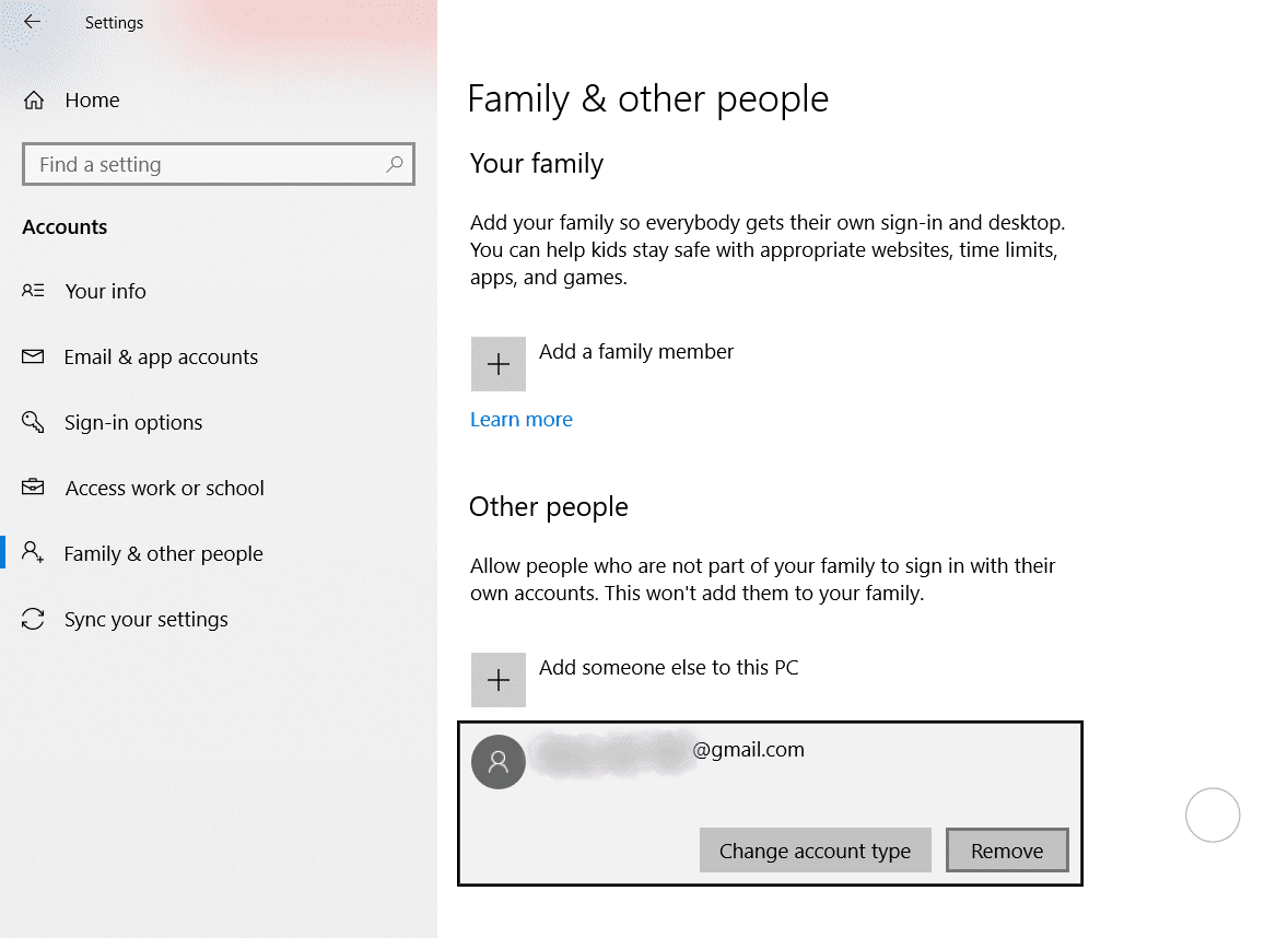 Seleccione la cuenta que desea eliminar y haga clic en Eliminar |  Eliminar su cuenta de Microsoft