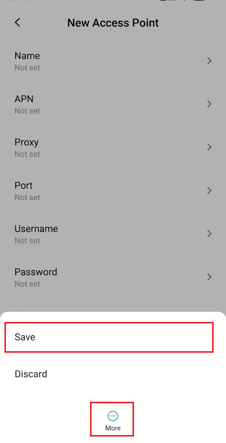 Después de completar todos los campos mencionados anteriormente, toque Más - Guardar desde la parte inferior |  ¿Cómo puede actualizar las torres de Boost Mobile |  |  es Boost cambiando a 5G