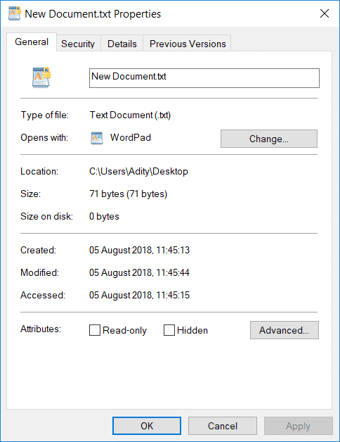 Descifrar archivos y carpetas encriptados con EFS en Windows 10