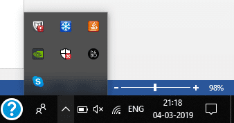 Haga clic derecho en cualquier icono de la bandeja del sistema y salga | Evita que las aplicaciones se ejecuten en segundo plano en Windows 10