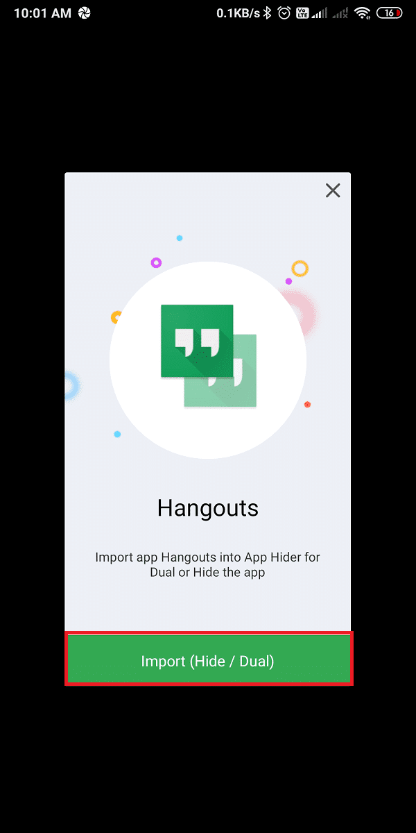 Toca Importar (ocultar/doble).  Cómo ocultar aplicaciones en Android