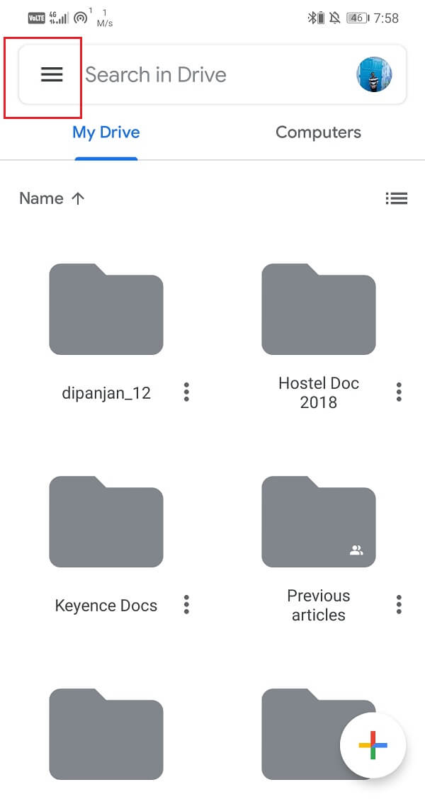 Toca el icono de la hamburguesa en la parte superior izquierda |  Arreglar Gmail que no recibe correos electrónicos en Android