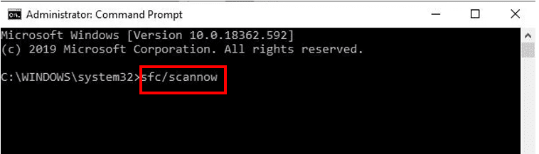 Después de completar el escaneo DSIM, debemos continuar con el escaneo SFC.  A continuación, escriba sfc scannow.