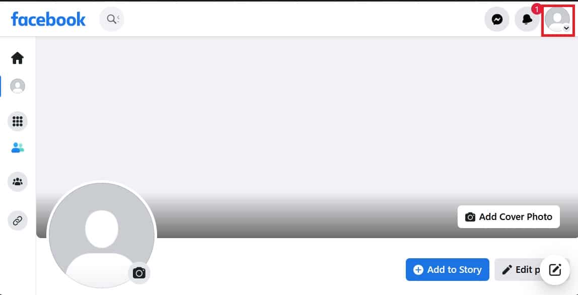 haga clic en el botón de perfil |  recupera tu contraseña de facebook sin código