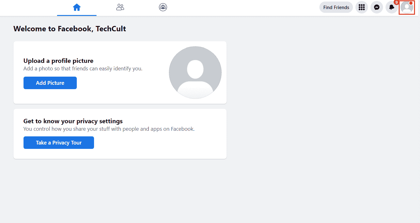 Haga clic en el ícono de Perfil en la esquina superior derecha de su pantalla
