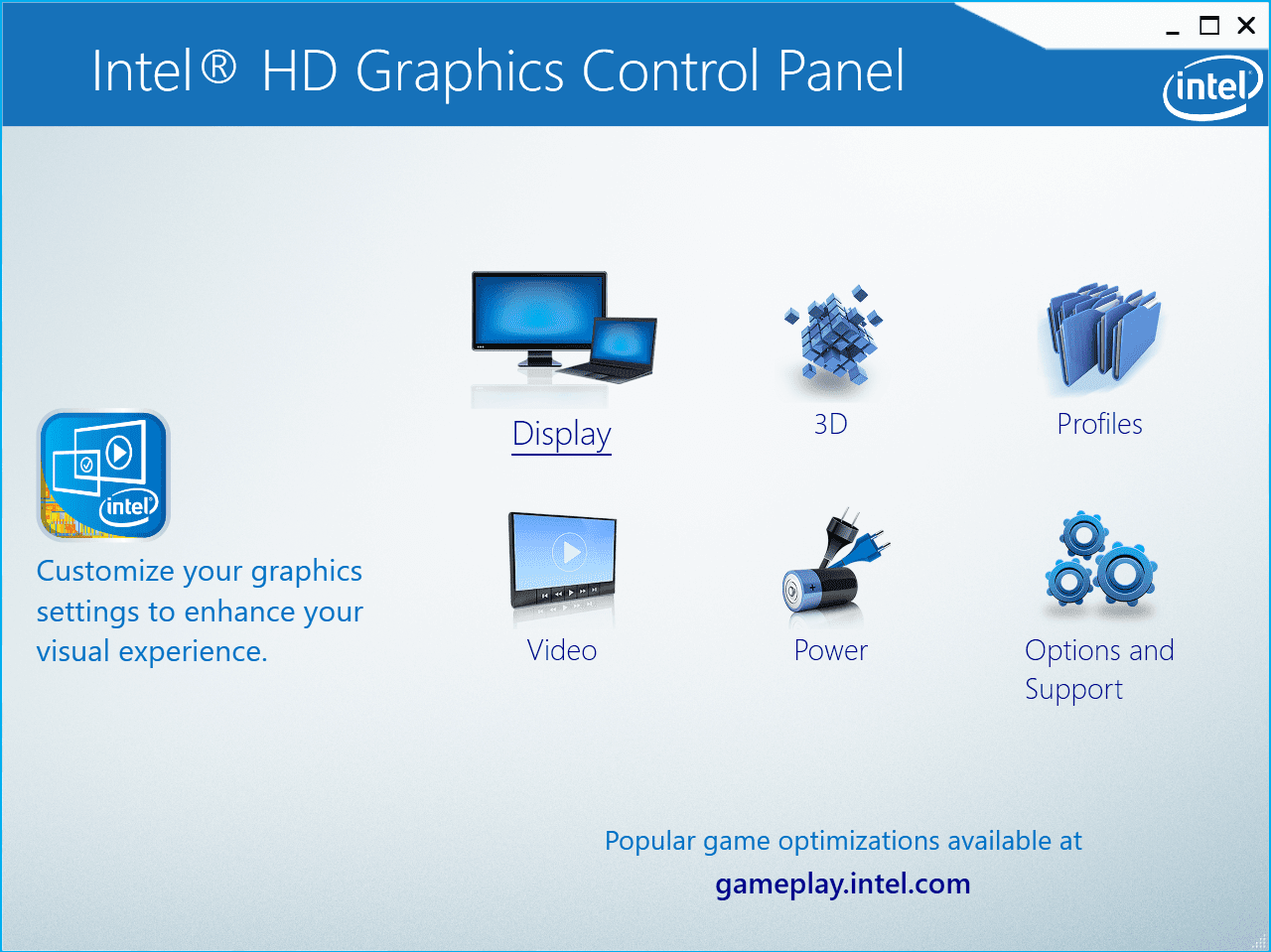 Ahora haga clic en Pantalla desde el Panel de control de gráficos Intel HD