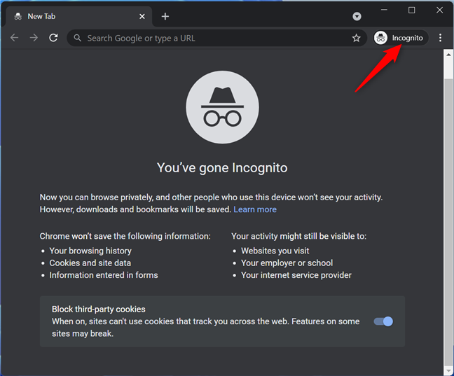 Modo incógnito en Chrome
