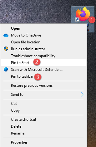 Anclar el acceso directo del sitio web