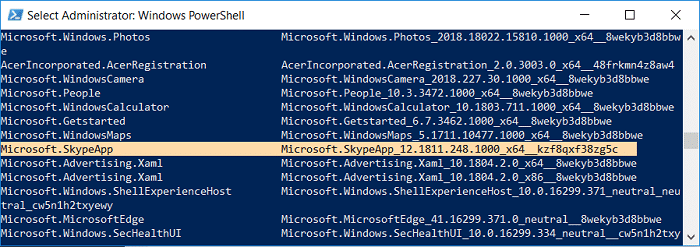 Ahora mostrará todas las aplicaciones instaladas en Windows, solo busque Microsoft.SkypeApp |  ¿Cómo deshabilitar Skypehost.exe en Windows 10?