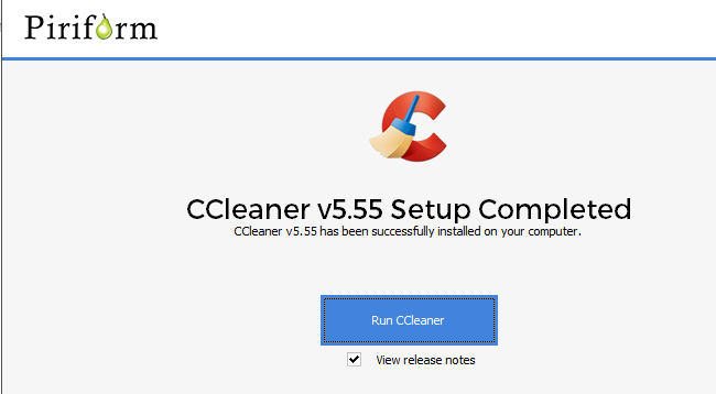 Haga clic en Ejecutar Ccleaner