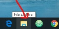 Haga clic en el icono del Explorador de archivos disponible en la barra de tareas