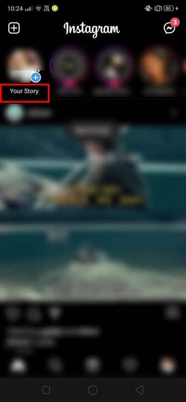 Abre Instagram y haz clic en 'Tu historia' |  ¿Cómo agregar varias fotos a la historia de Instagram?
