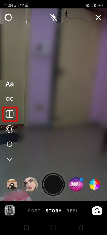 Haga clic en el símbolo que se asemeja a un collage de fotos |  ¿Cómo agregar varias fotos a la historia de Instagram?