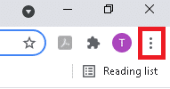 haga clic en el icono de tres puntos en la esquina superior derecha. Solucionar el problema de descarga de bloqueo de Chrome