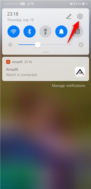 Abra la configuración en un teléfono Android