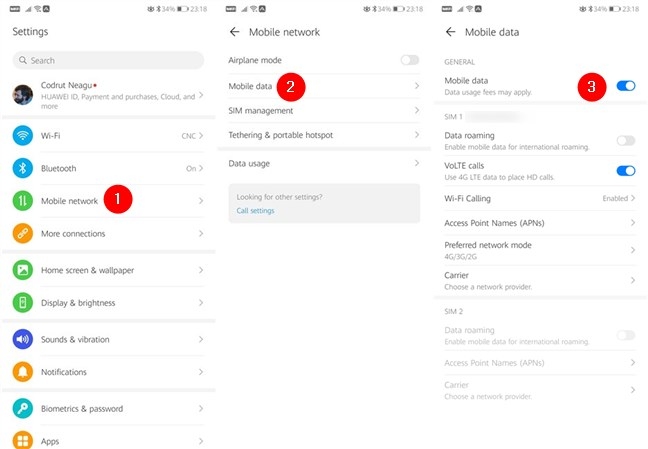 Activar datos móviles en su teléfono inteligente Android