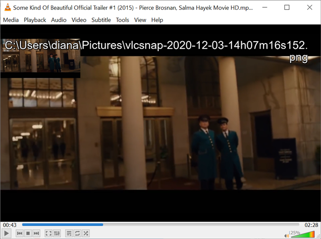 Revise su pantalla para ver dónde almacena VLC las instantáneas
