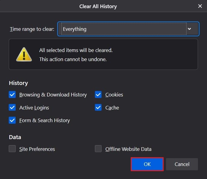 Seleccione todas las casillas de verificación y haga clic en Aceptar |  No hay película con formato compatible y tipo MIME arreglado