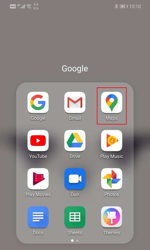 Abra la aplicación Google Maps en su dispositivo