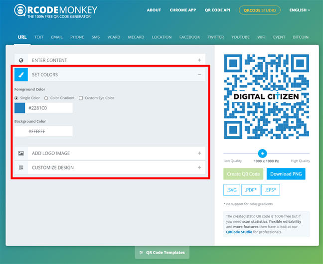 Personalización del código QR