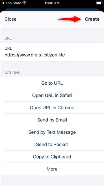 Vista previa y creación de un código QR en un iPhone