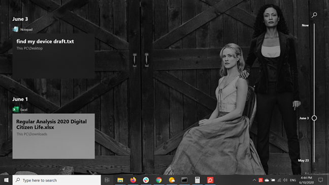 La línea de tiempo en Windows 10