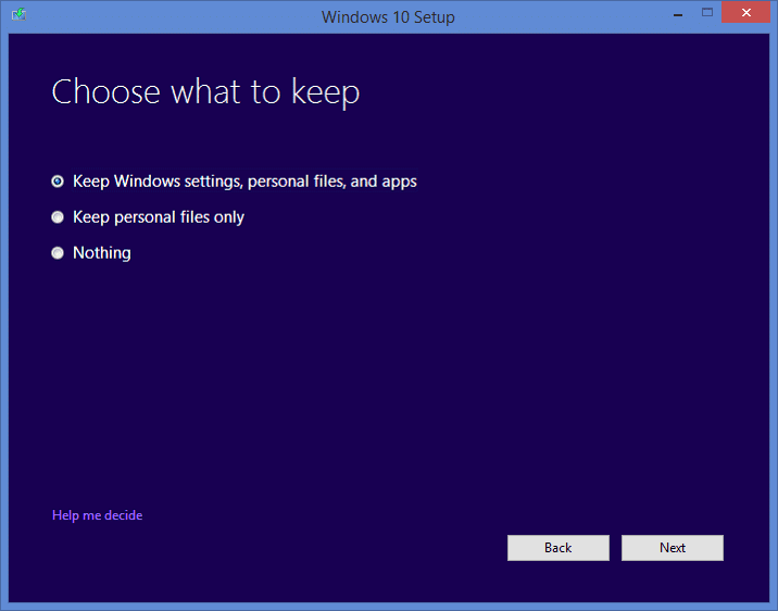 elegir qué mantener windows 10