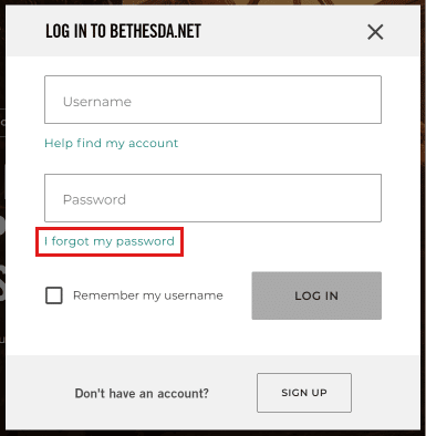 Haz clic en Olvidé mi contraseña