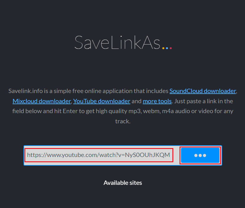Pegue la URL de la canción o video bloqueado que desea ver en el cuadro de URL: haga clic en el icono de tres puntos | ¿Qué aplicaciones de música están desbloqueadas en la escuela?