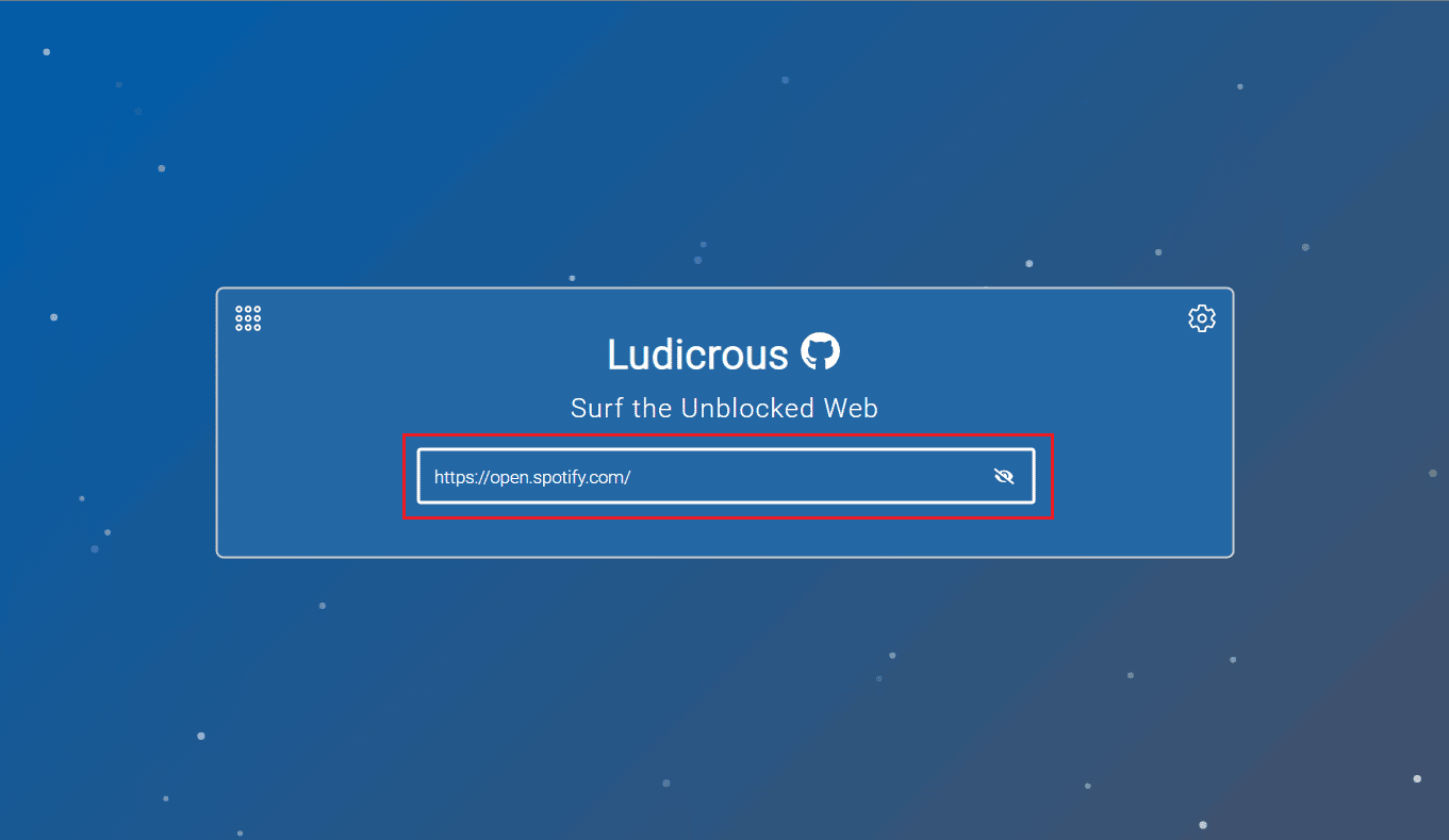 ingrese la URL del reproductor web de Spotify en el cuadro URL y presione la tecla Intro | abrir Spotify en un Chromebook de la escuela