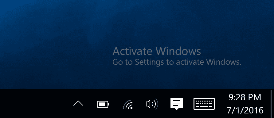 Eliminar Activar marca de agua de Windows de Windows 10