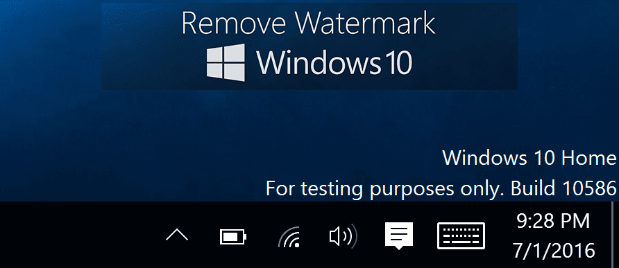 Quitar marca de agua de copia de evaluación de Windows 10