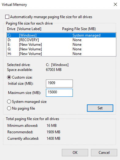 Aumente la memoria virtual y acelere su computadora LENTA