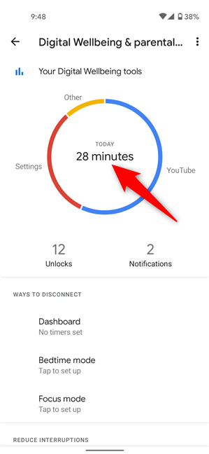 Cómo mostrar el tiempo de pantalla en Android