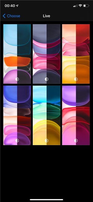 Establecer un fondo de pantalla para iPhone desde la carpeta predeterminada de Live