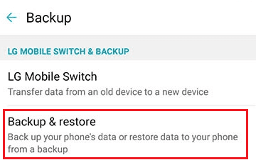 Copia de seguridad y restauración de LG STylo 4