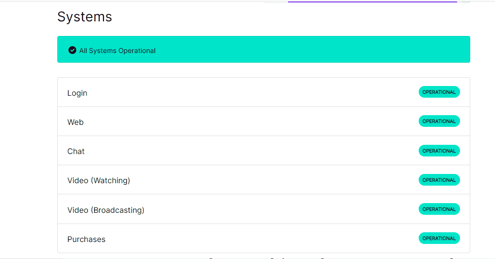 Abra el sitio web oficial de Twitch Servers y verifique los resultados